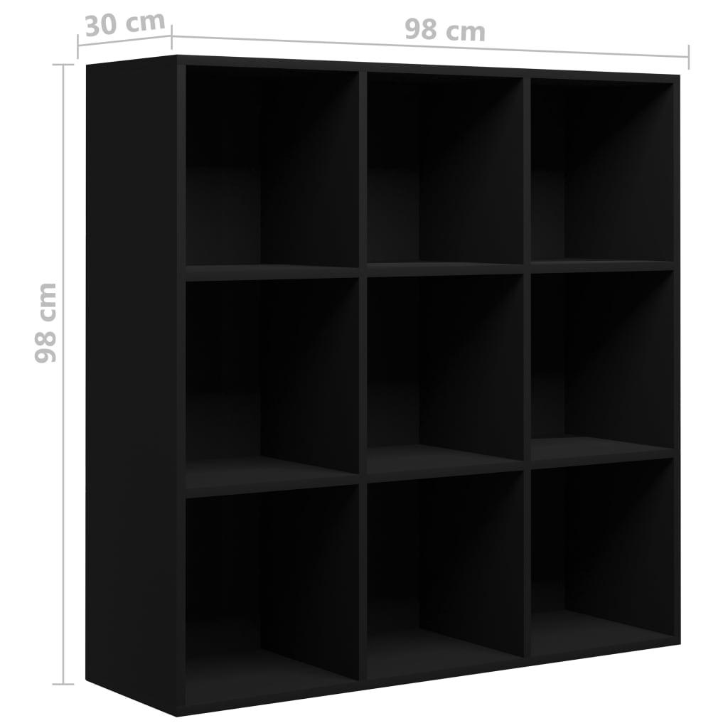 Spintelė knygoms, juodos spalvos, 98x29x97,5cm apdirbta mediena