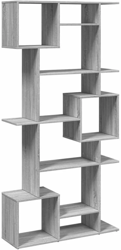 Spintelė knygoms, pilka ąžuolo, 92x29x188cm, mediena