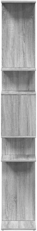Spintelė knygoms, pilka ąžuolo, 92x29x188cm, mediena