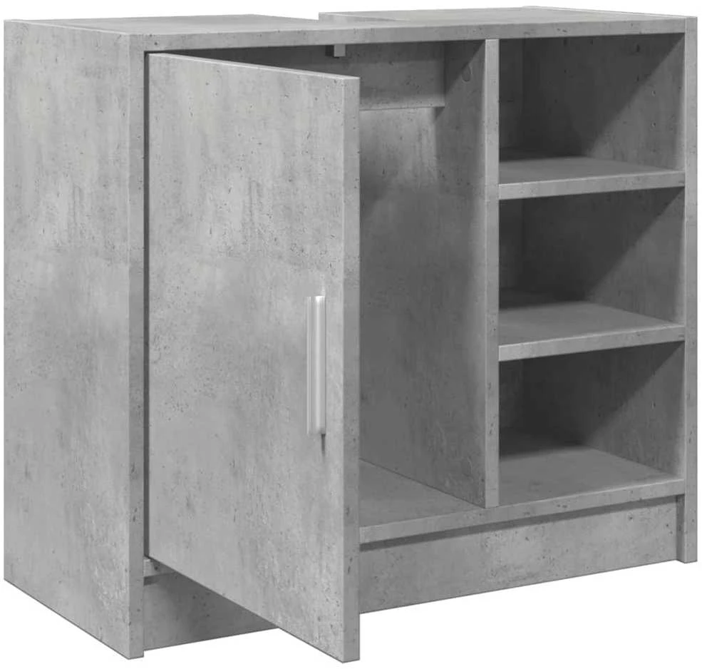 Spintelė praustuvui, betono, 63x29x55cm, apdirbta mediena