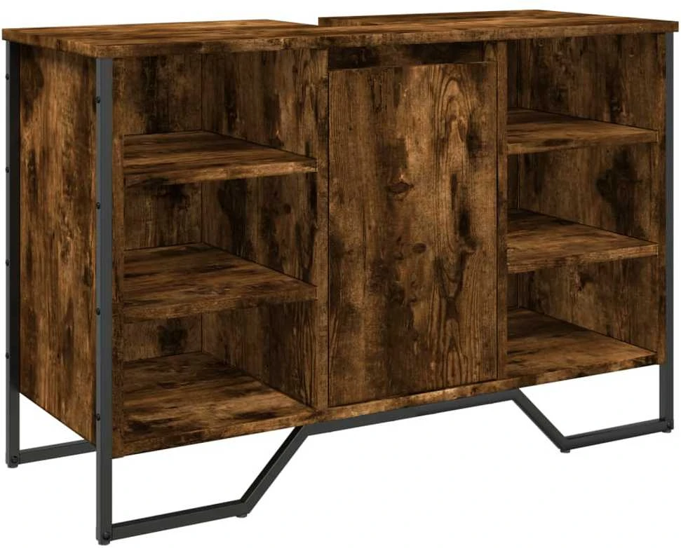 Spintelė praustuvui, dūminė, 91x35x60cm, apdirbta mediena