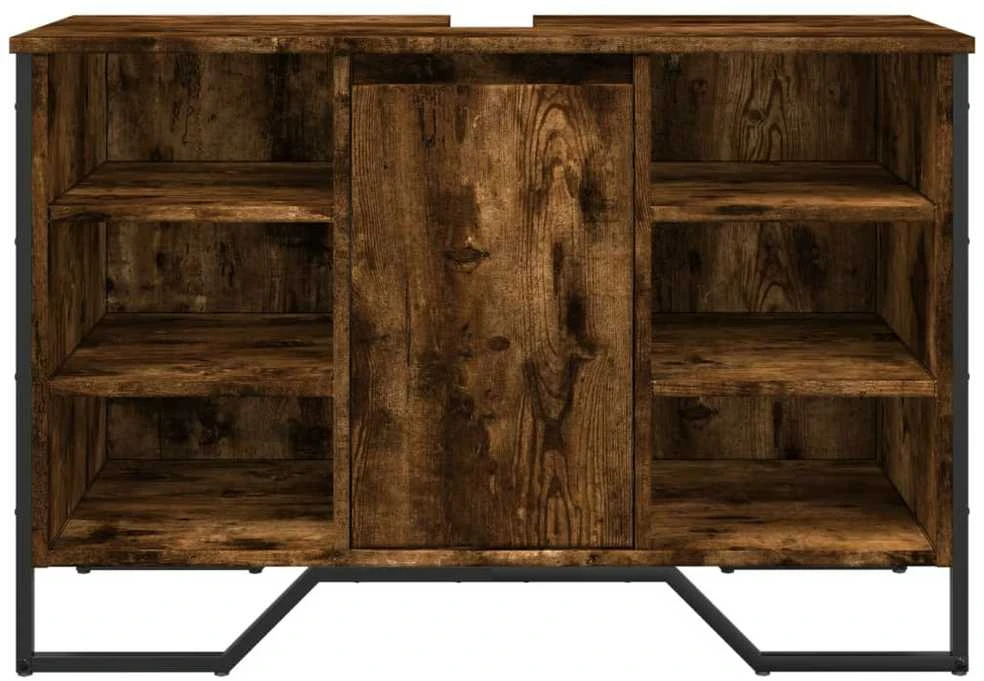 Spintelė praustuvui, dūminė, 91x35x60cm, apdirbta mediena