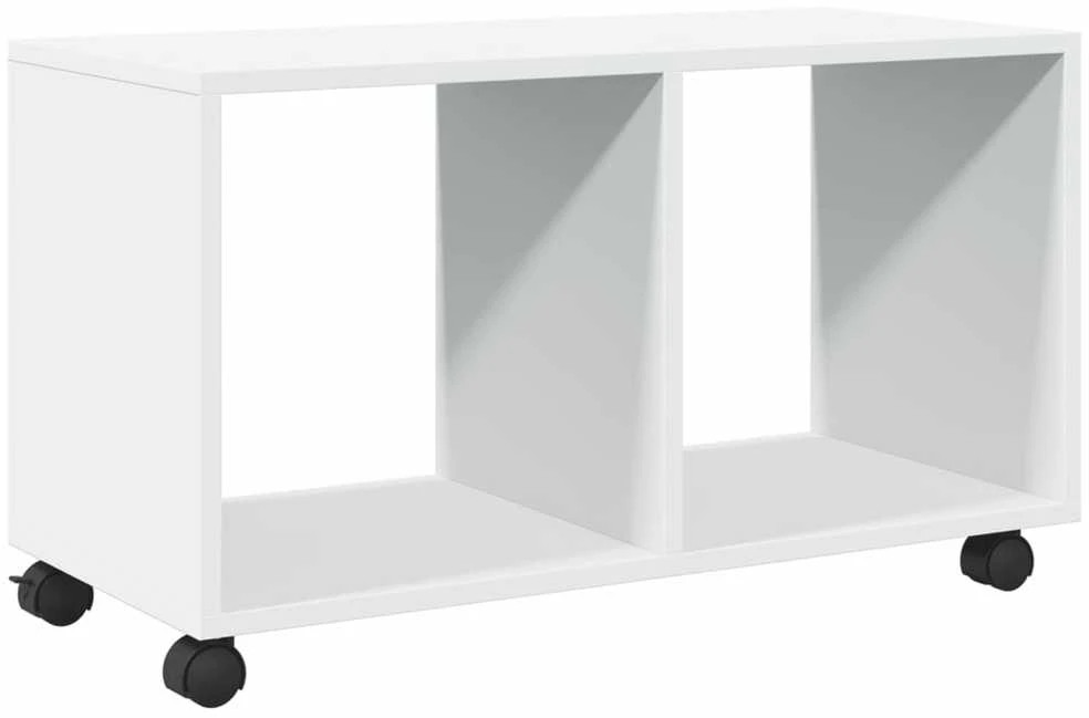 Spintelė su ratukais, balta, 72x33x42,5cm, apdirbta mediena