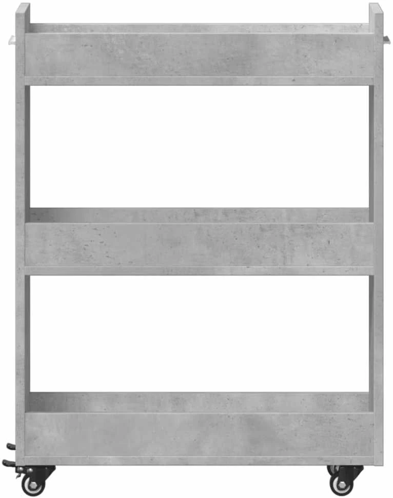 Spintelė su ratukais, betono, 60x22x79cm, apdirbta mediena
