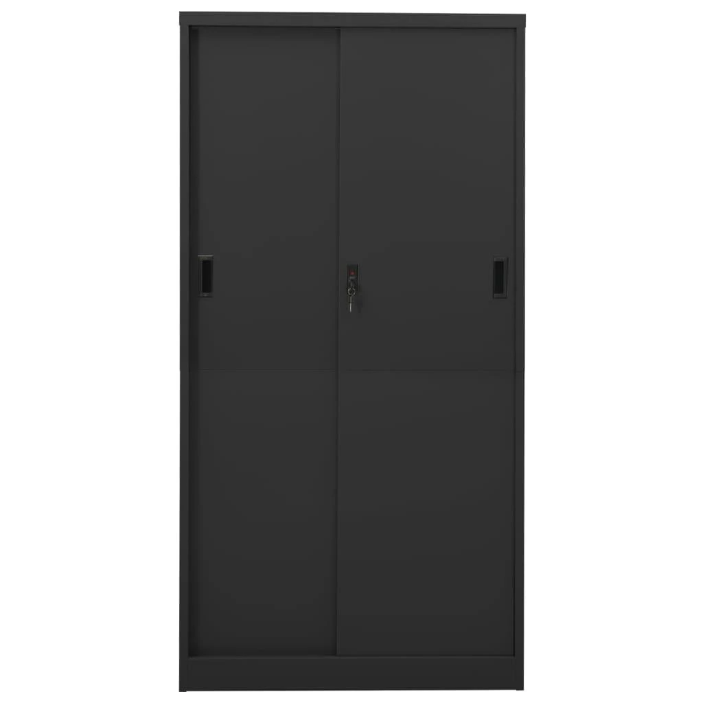 Spintelė su stumdomom durim, antracito, 90x40x180cm, plienas