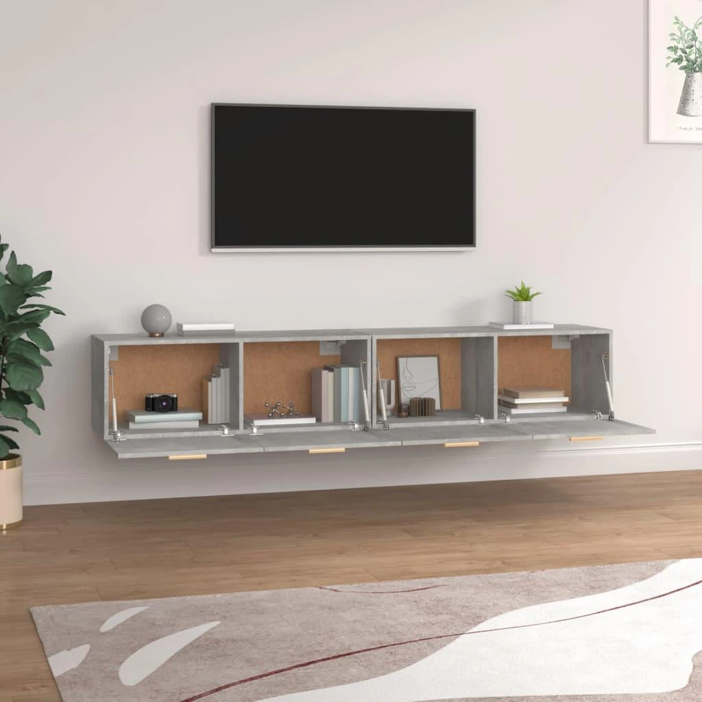 Spintelės, 2vnt., betono pilkos, 100x36,5x35cm, mediena