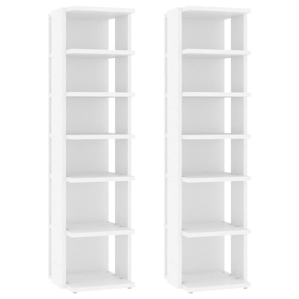 Spintelės batams, 2vnt., baltos, 27,5x27x102cm apdirbta mediena