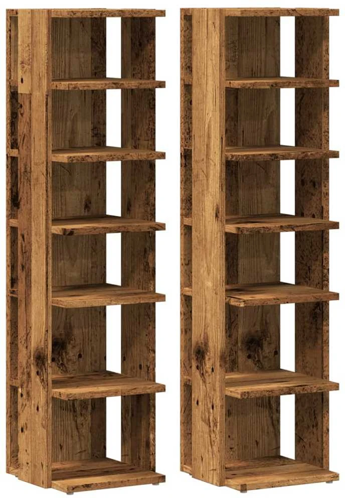 Spintelės batams, 2vnt., medienos, 28x27x102cm apdirbta mediena