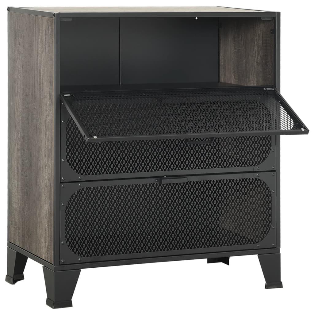 Spintelės daiktams, 2vnt., pilkos, 72x36x82cm, metalas ir MDF