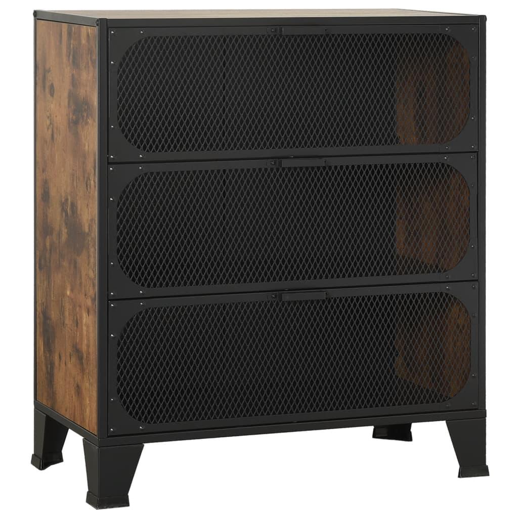 Spintelės daiktams, 2vnt., rudos, 72x36x82cm, metalas ir MDF