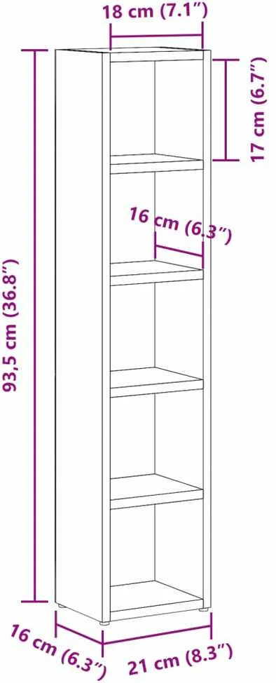 Spintelės diskams, 2vnt., medienos, 21x16x93,5cm, mediena