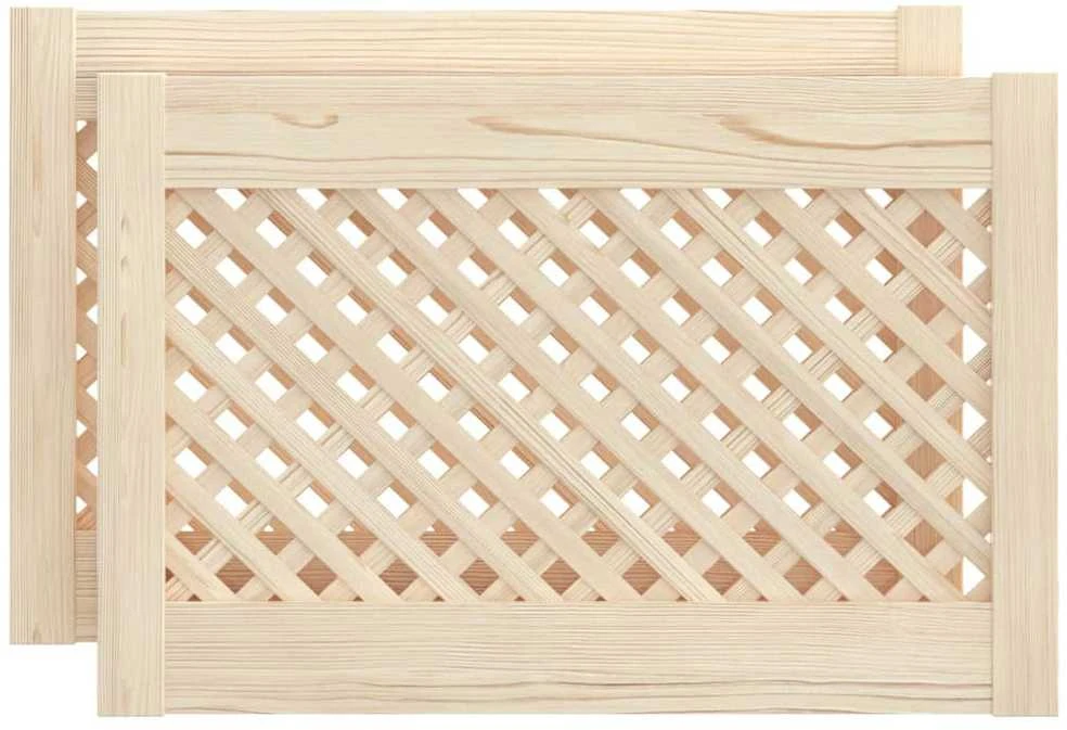 Spintelės durelės, 2vnt., 59,5x39,5 cm, pušis, grotelių dizaino