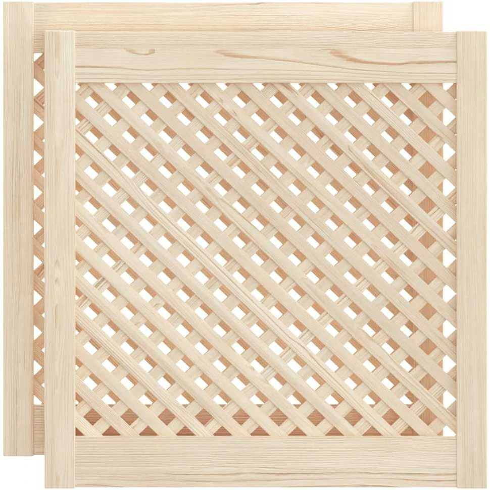 Spintelės durelės, 2vnt., 59,5x61,5 cm, pušis, grotelių dizaino