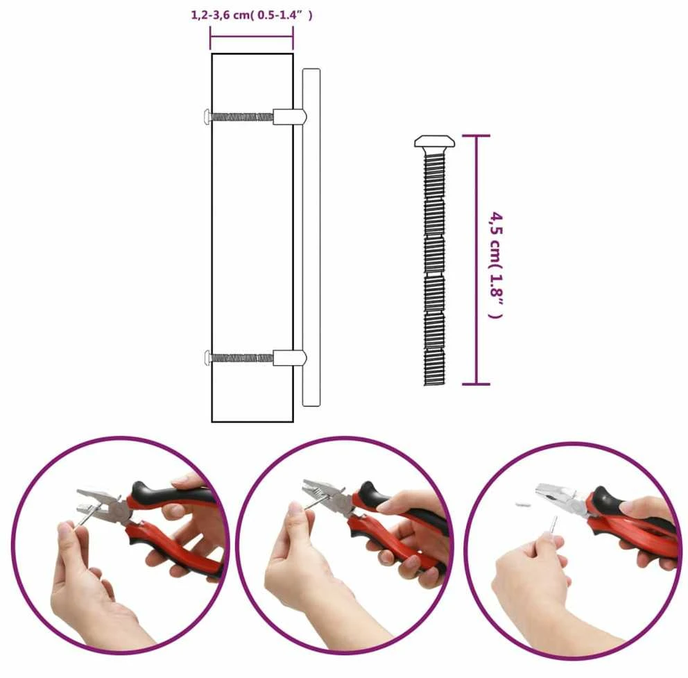 Spintelės rankenėlės, 20vnt., juodos, nerūdijantis plienas
