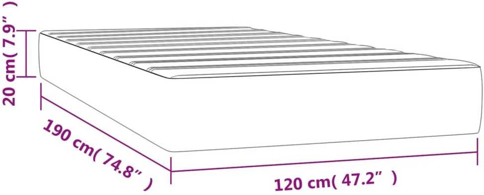 Kišeninių spyruoklių čiužinys, vidutinio kietumo, taupe spalvos, 120x190x20cm, audinys