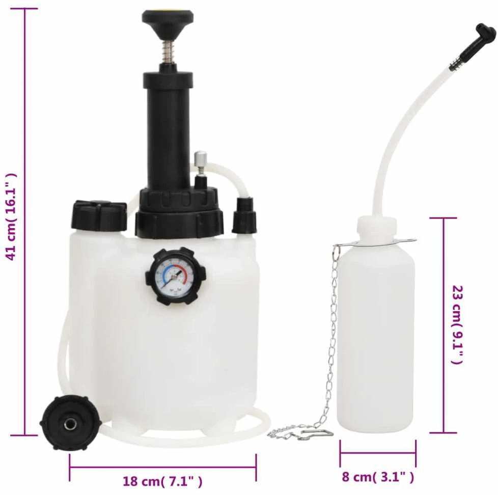 Stabdžių sistemos nuorinimo įrankis, baltas ir juodas, 3l