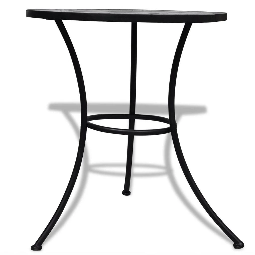 Bistro staliukas, juodos ir baltos sp., 60cm, mozaikos raštas