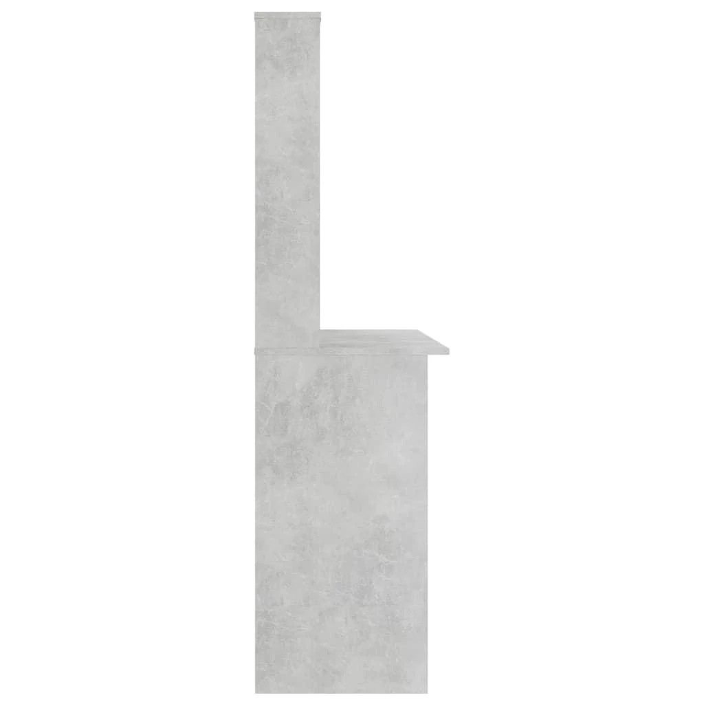 Stalas su lentynomis, betono pilkos sp., 110x45x157cm, MDP