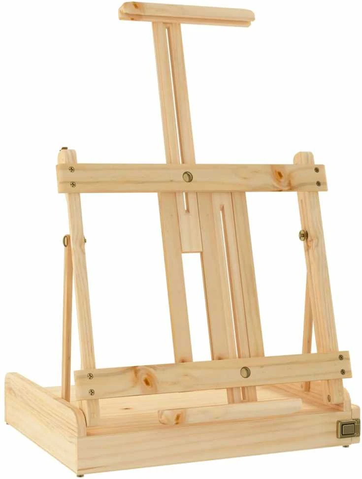 Stalinis molbertas su stalčiumi, 41,5x37x12cm, pušies masyvas