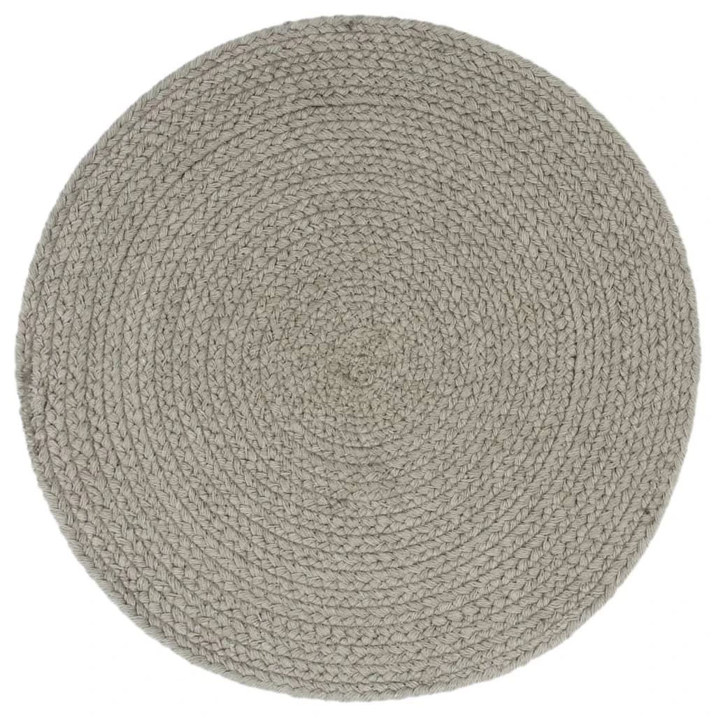 Stalo kilimėliai, 6 vnt., pilki, 38cm, medvilnė, apvalūs