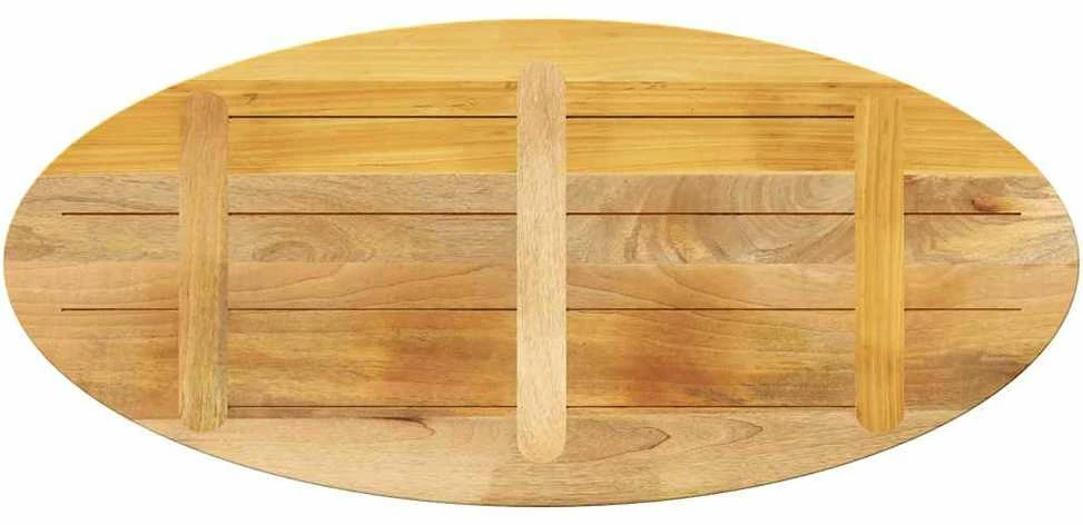 Stalviršis, 110x40x3,8cm, mango medienos masyvas, ovalo formos