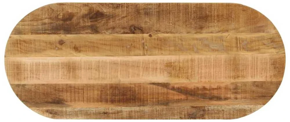Stalviršis, 140x60x2,5cm, neapdorotas mango masyvas, ovalus