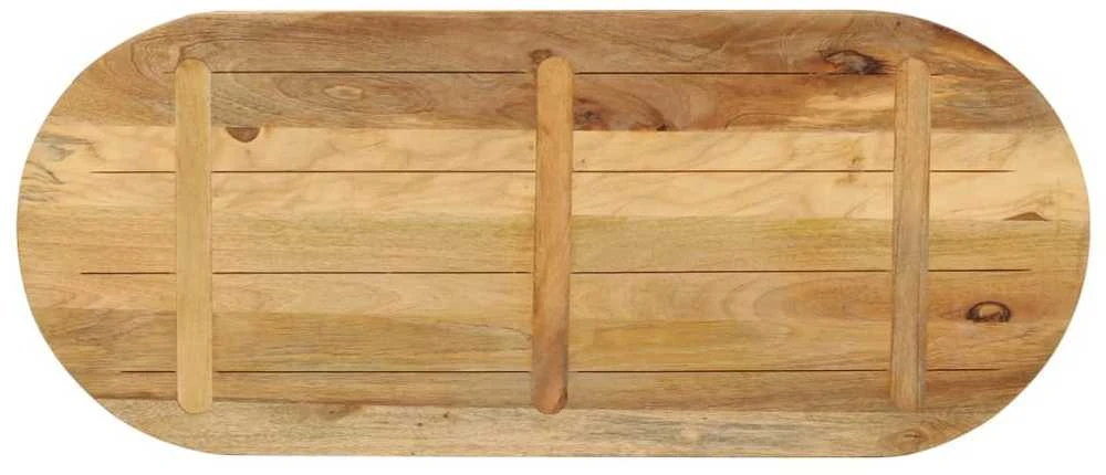 Stalviršis, 140x60x2,5cm, neapdorotas mango masyvas, ovalus