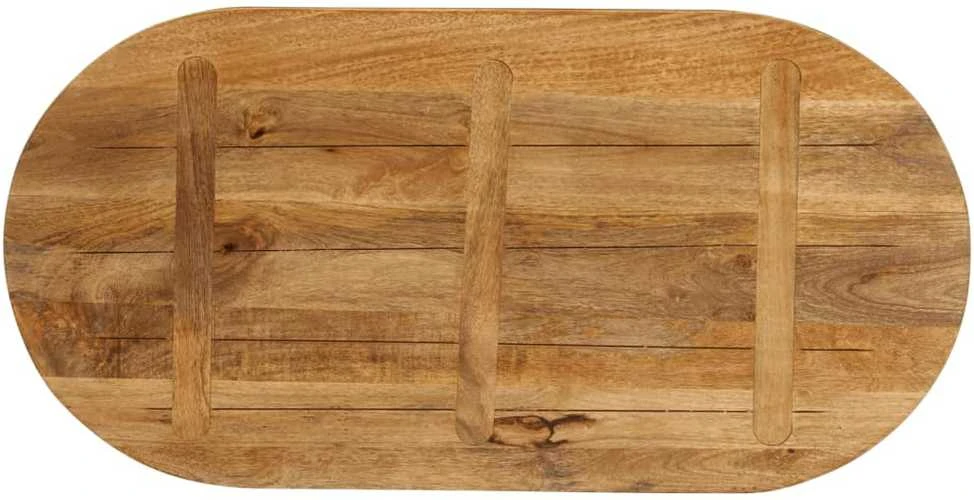 Stalviršis, 140x60x3,8cm, mango medienos masyvas, ovalo formos