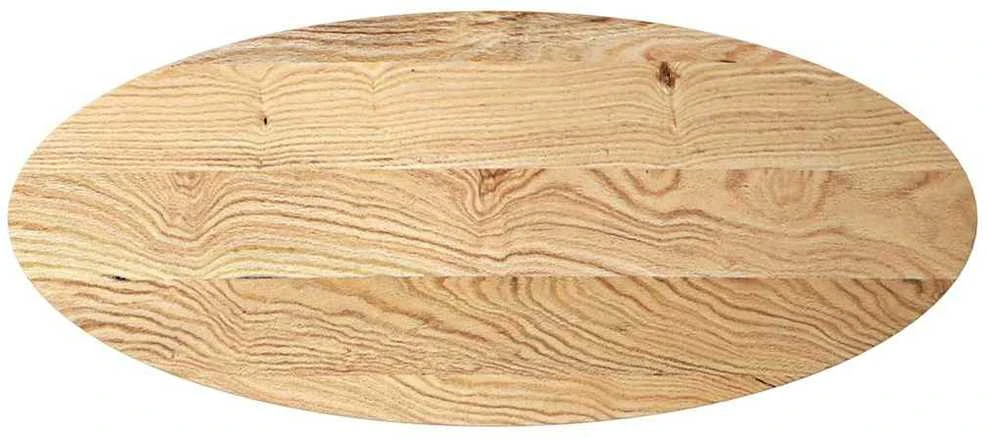Stalviršis, 140x60x4 cm, ąžuolo medienos masyvas, ovalo formos