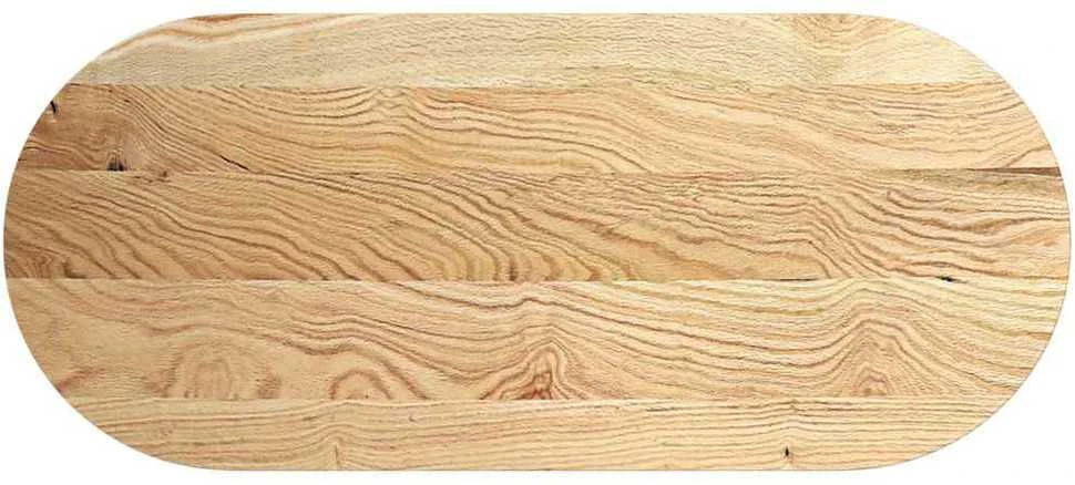 Stalviršis, 140x60x4 cm, ąžuolo medienos masyvas, ovalo formos