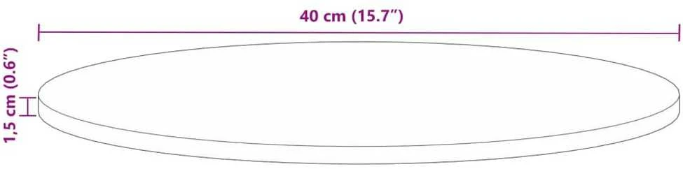 Stalviršis, 40x1,5cm, perdirbtos medienos masyvas, apskritas