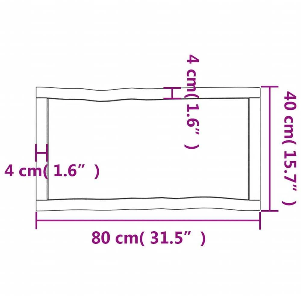 Stalviršis, 80x40x(2-6) cm, medienos masyvas, su gyvu kraštu