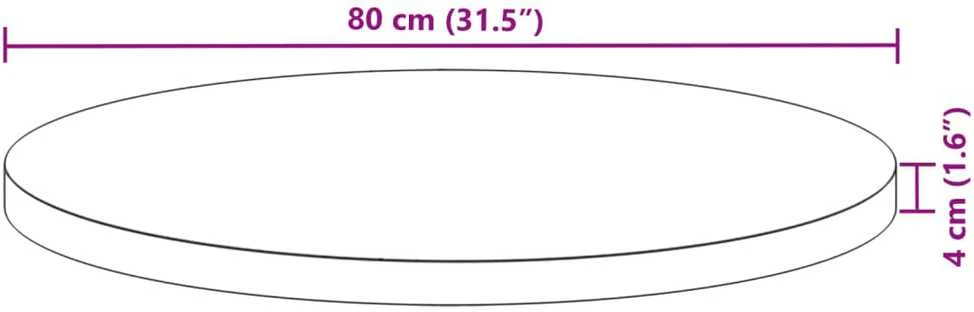 Stalviršis, Ø80x4cm, akacijos medienos masyvas, apskritas