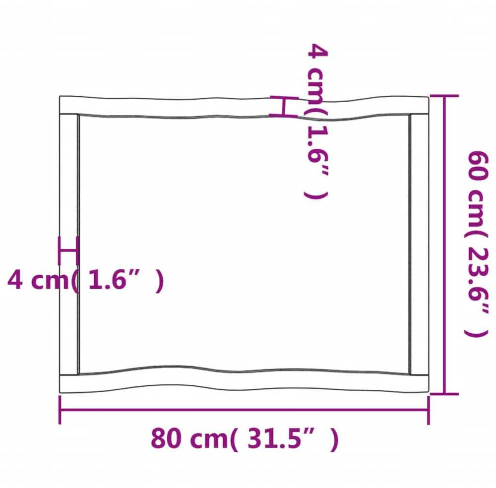 Stalviršis, 80x60x(2-4) cm, medienos masyvas, su gyvu kraštu