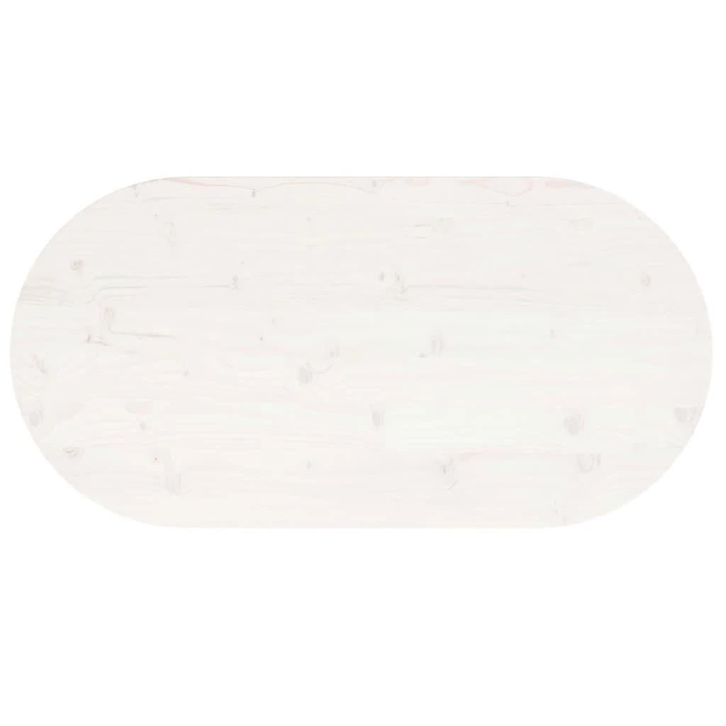 Stalviršis, baltas, 100x50x2,5cm, pušies masyvas, ovalus