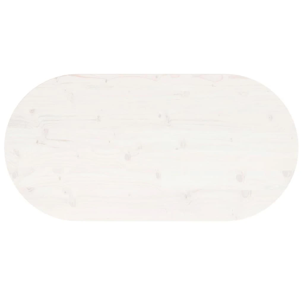 Stalviršis, baltas, 110x55x2,5cm, pušies masyvas, ovalus