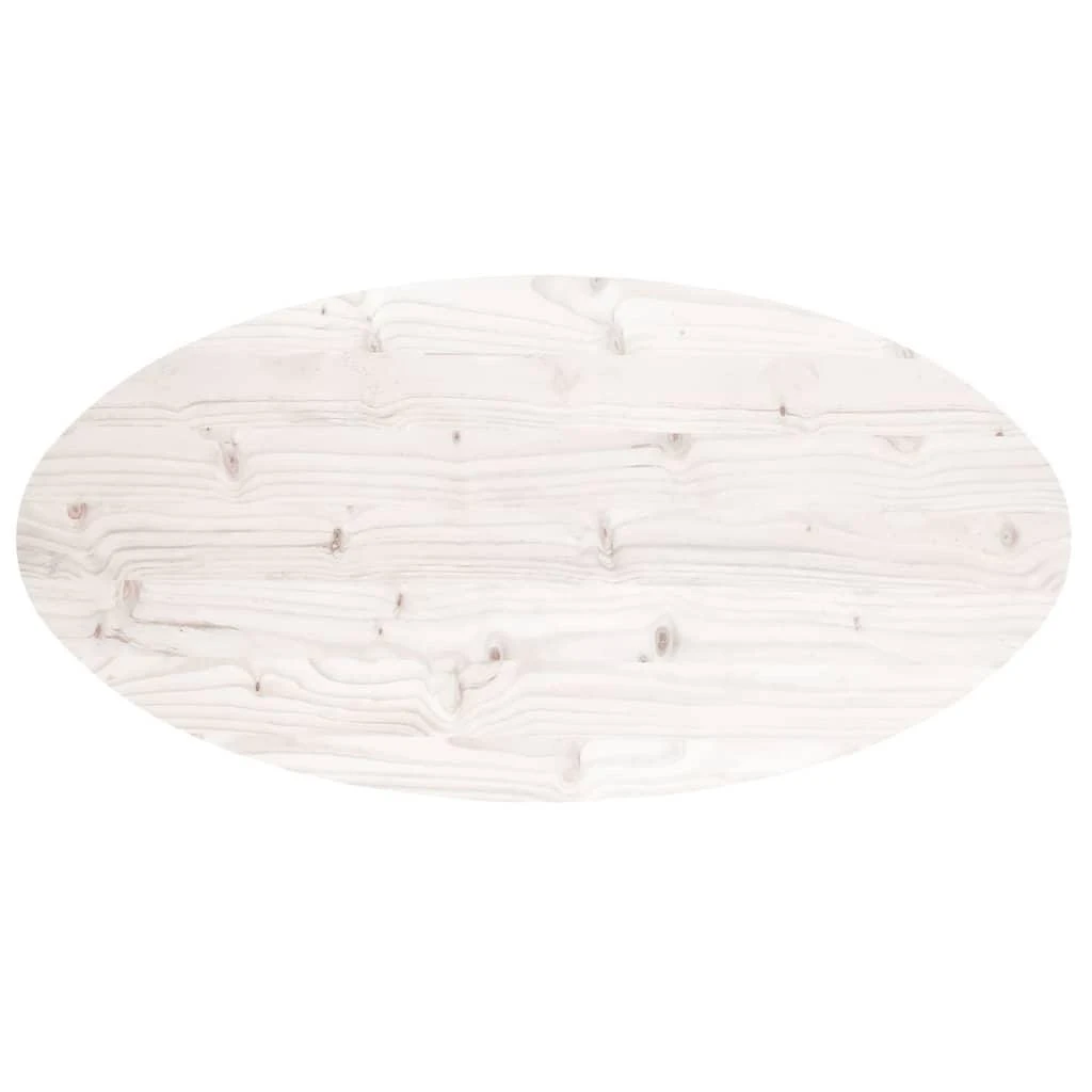 Stalviršis, baltas, 110x55x2,5cm, pušies masyvas, ovalus
