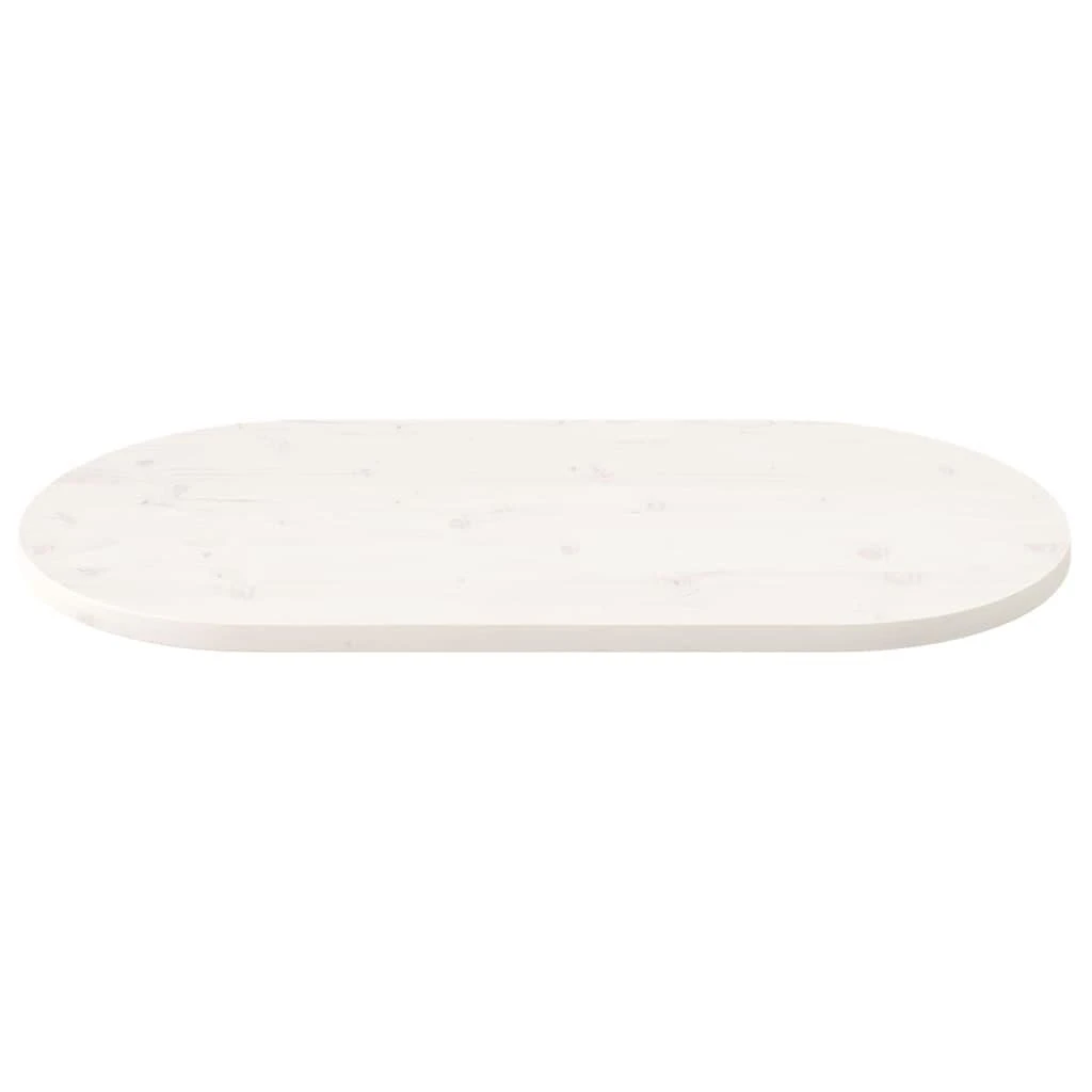 Stalviršis, baltas, 110x55x2,5cm, pušies masyvas, ovalus
