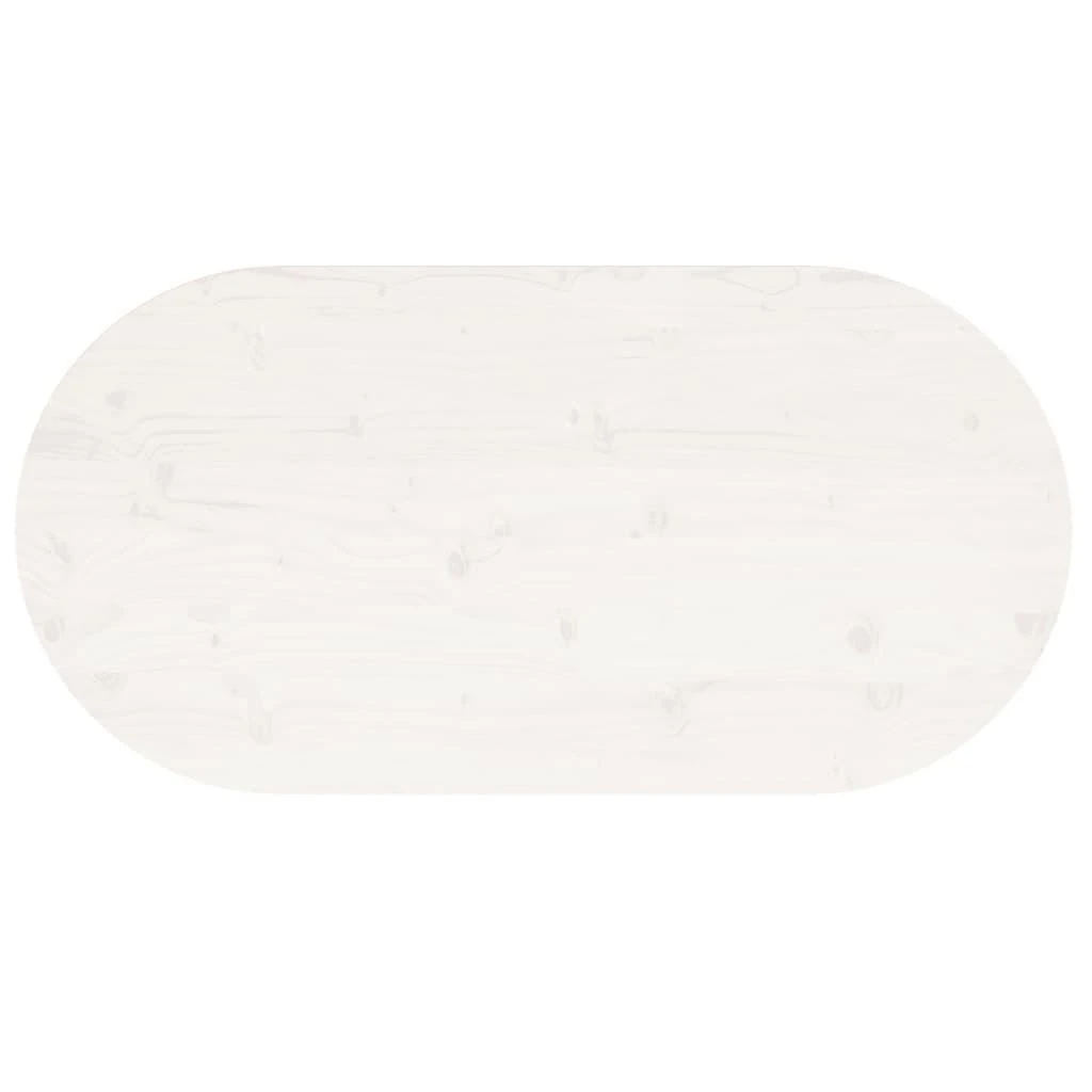Stalviršis, baltas, 90x45x2,5cm, pušies masyvas, ovalus
