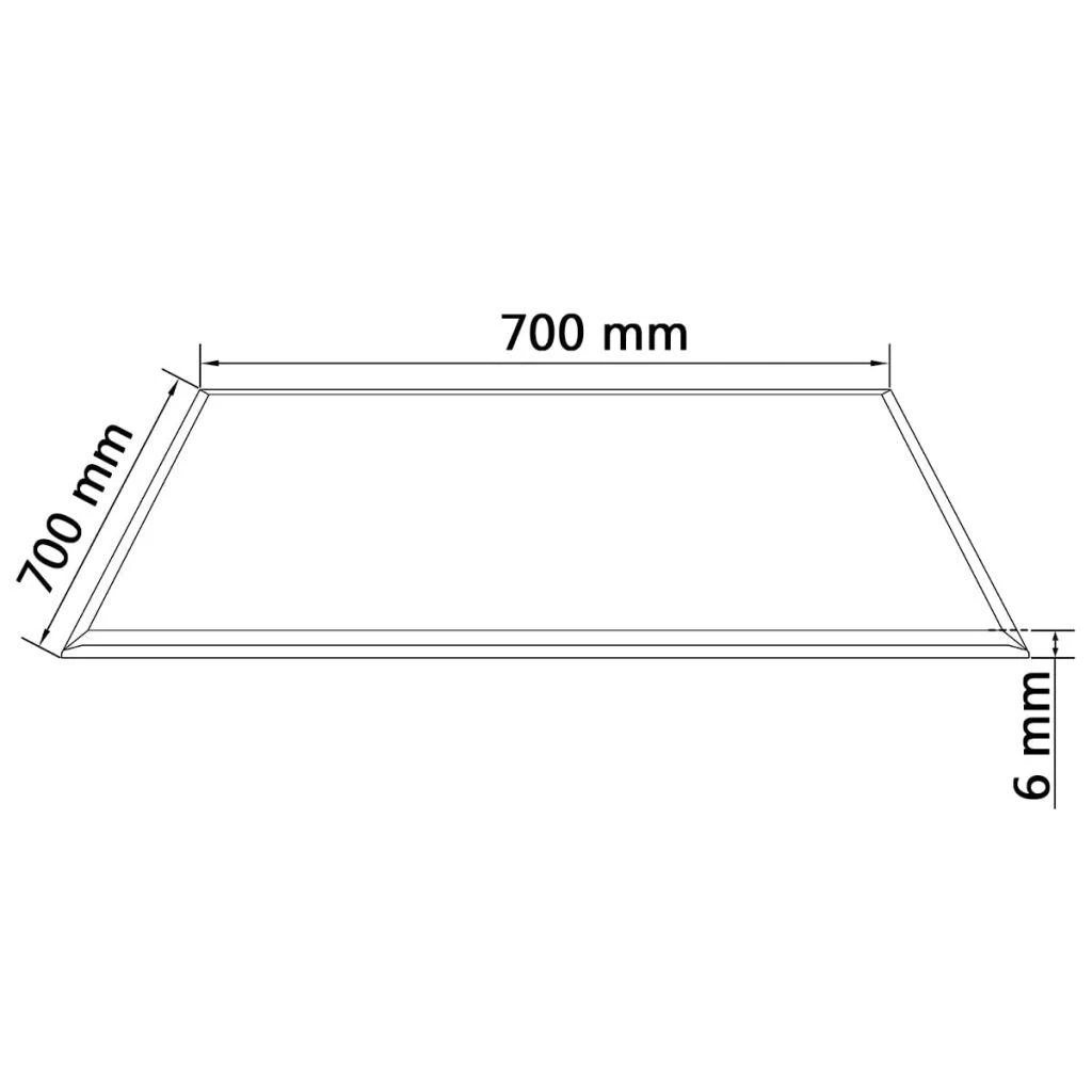 Stalviršis, grūdintas stiklas, kvadrato forma, 700x700mm