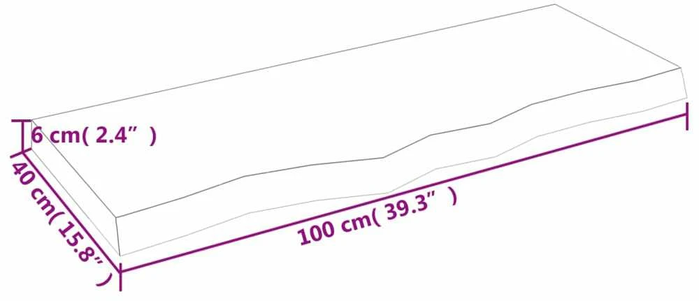 Stalviršis, šviesiai rudas, 100x40x(2-6) cm, medienos masyvas