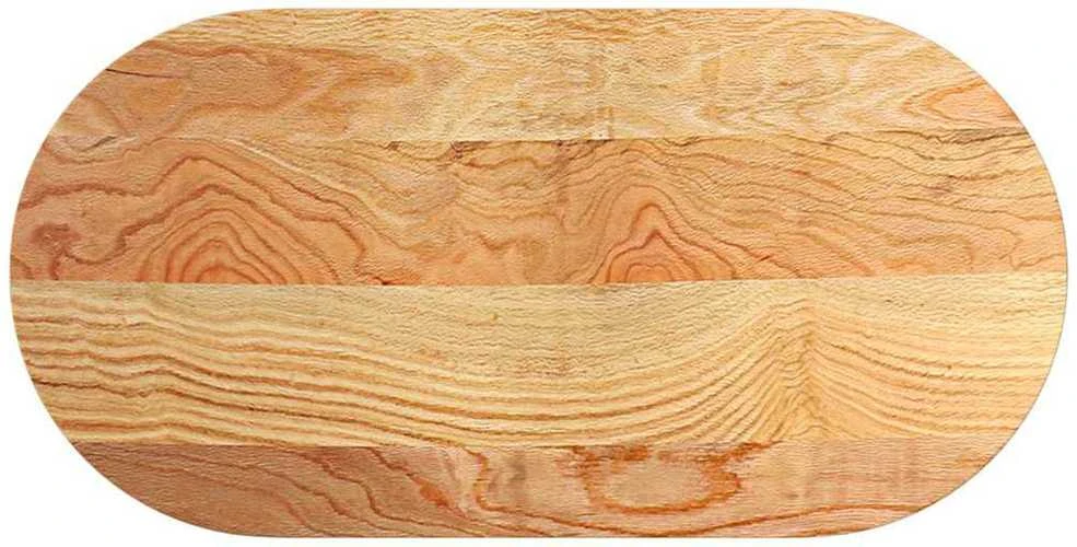 Stalviršis, šviesiai rudas, 100x50x2 cm, ąžuolo masyvas, ovalo