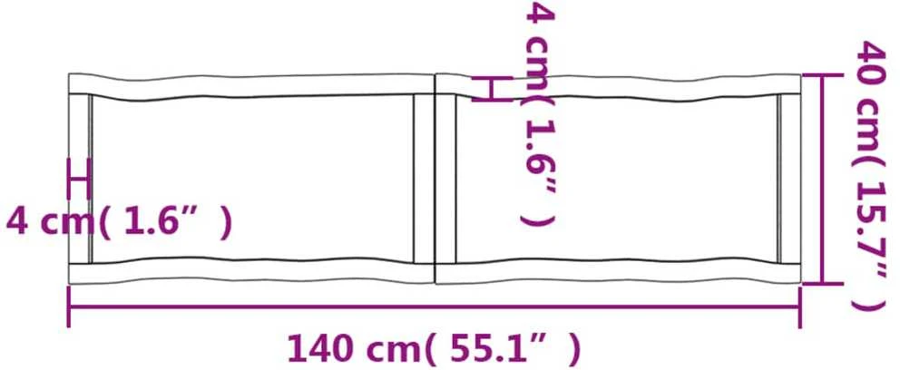 Stalviršis, šviesiai rudas, 140x40x(2-4) cm, medienos masyvas
