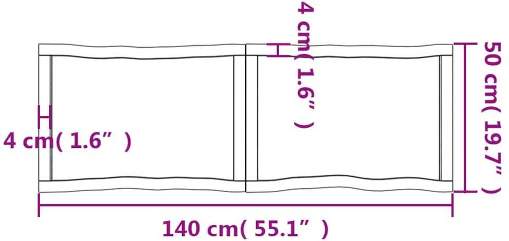 Stalviršis, šviesiai rudas, 140x50x(2-4) cm, medienos masyvas