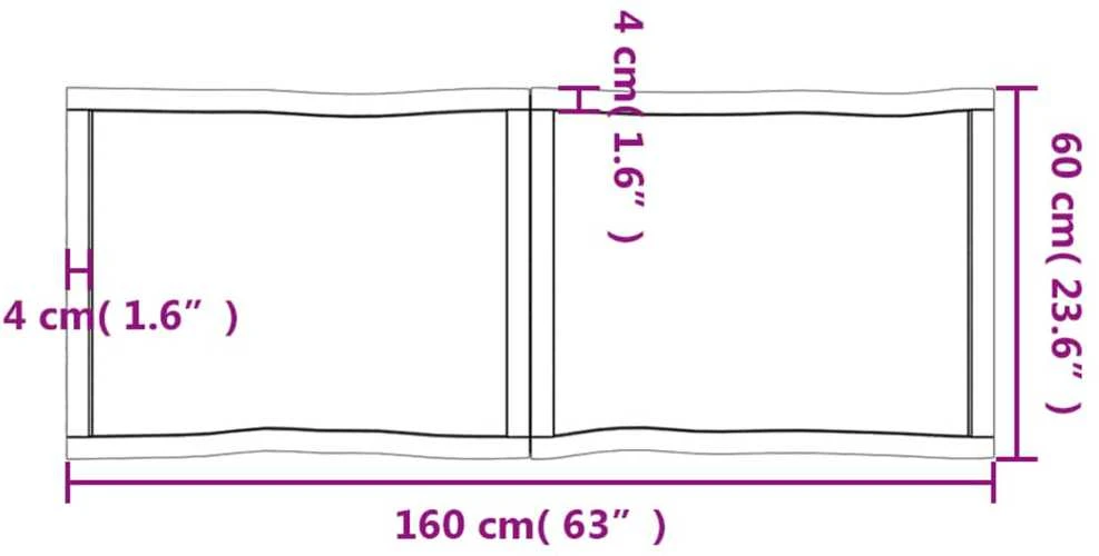 Stalviršis, šviesiai rudas, 160x60x(2-4) cm, medienos masyvas
