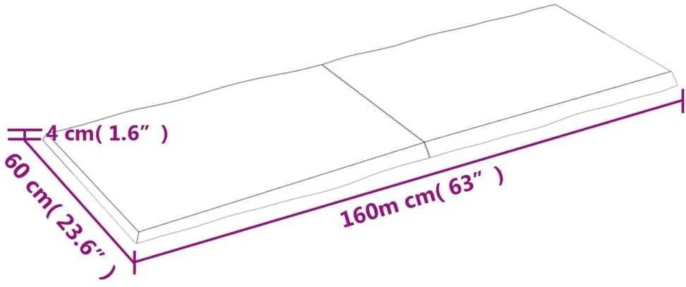 Stalviršis, šviesiai rudas, 160x60x(2-4) cm, medienos masyvas