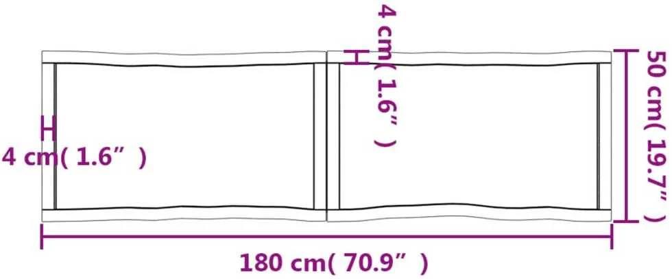 Stalviršis, šviesiai rudas, 180x50x(2-4) cm, medienos masyvas