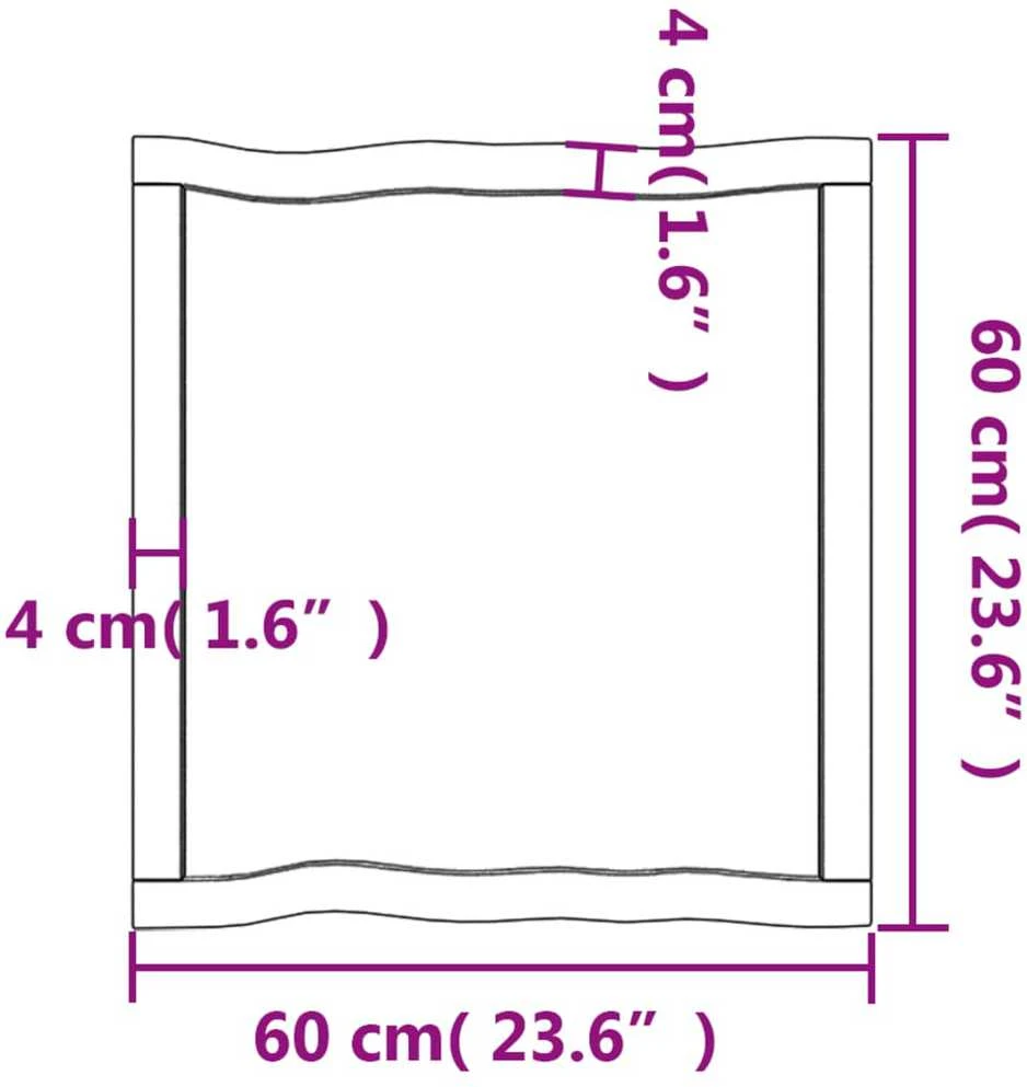Stalviršis, šviesiai rudas, 60x60x(2-4) cm, medienos masyvas