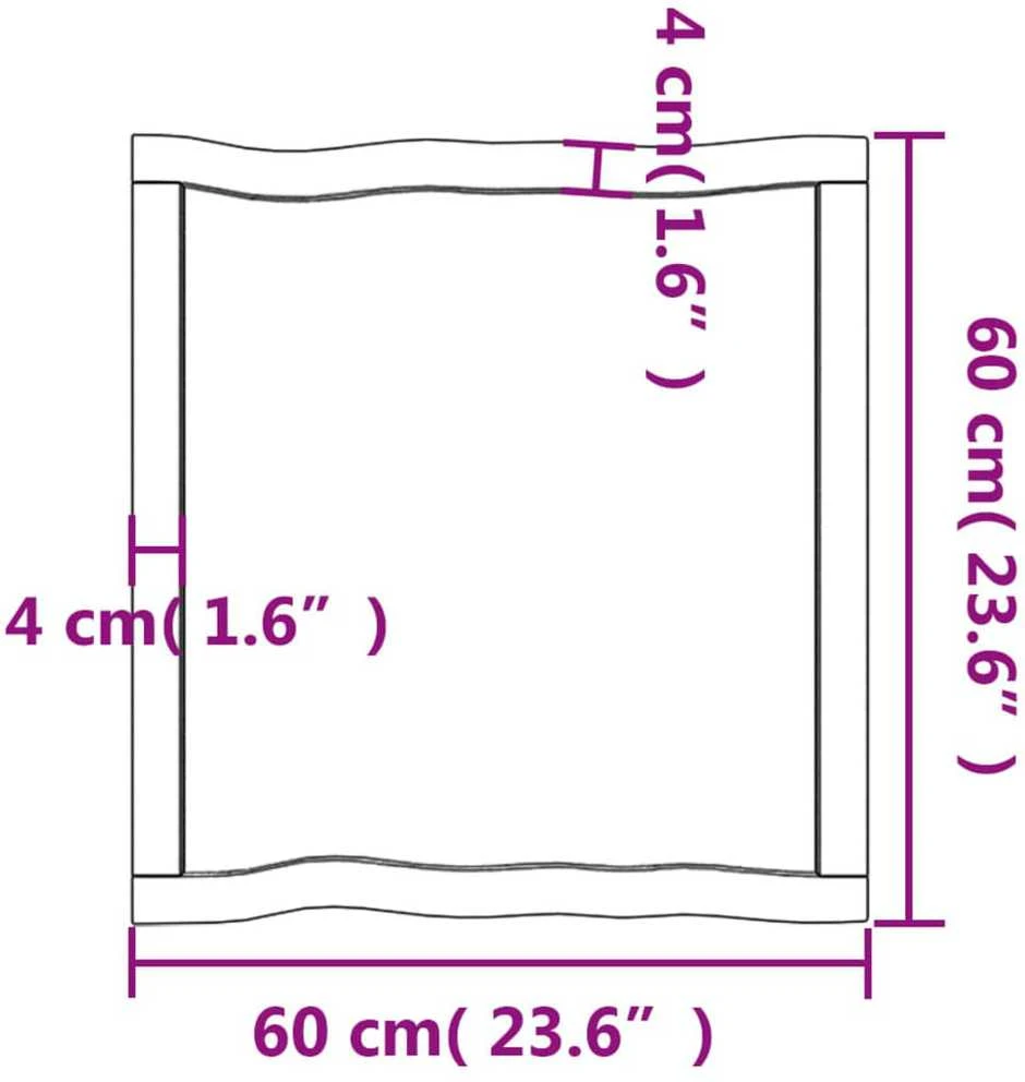 Stalviršis, šviesiai rudas, 60x60x(2-6) cm, medienos masyvas