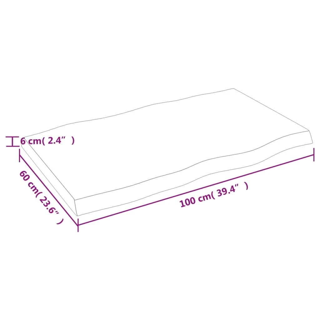 Stalviršis, tamsiai ruda, 100x60x(2-6) cm, medienos masyvas